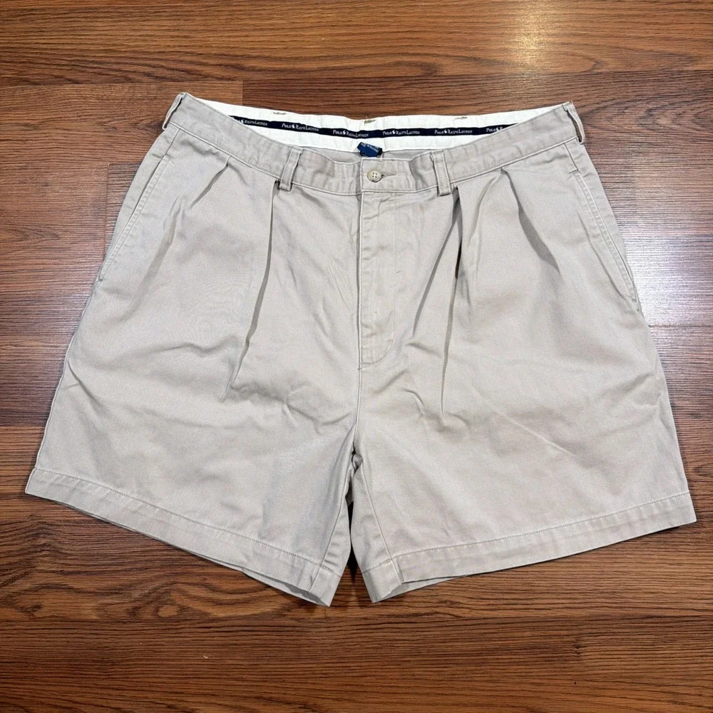 Vintage Polo Ralph Lauren Andrew Short Men's Fits 35 Khaki Cotton Chino Preppy